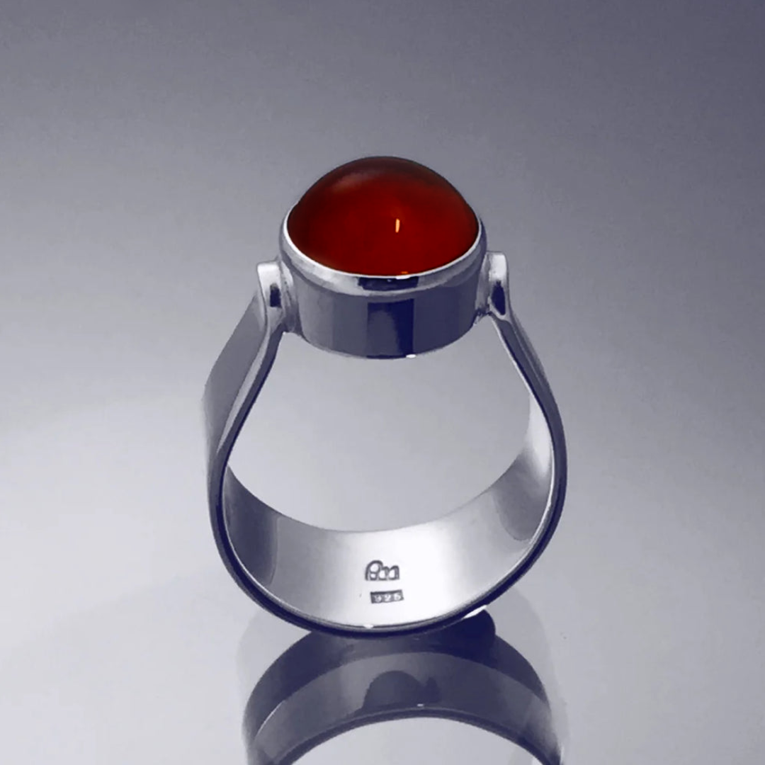 Dot Ring Karneol - Sterling Silver