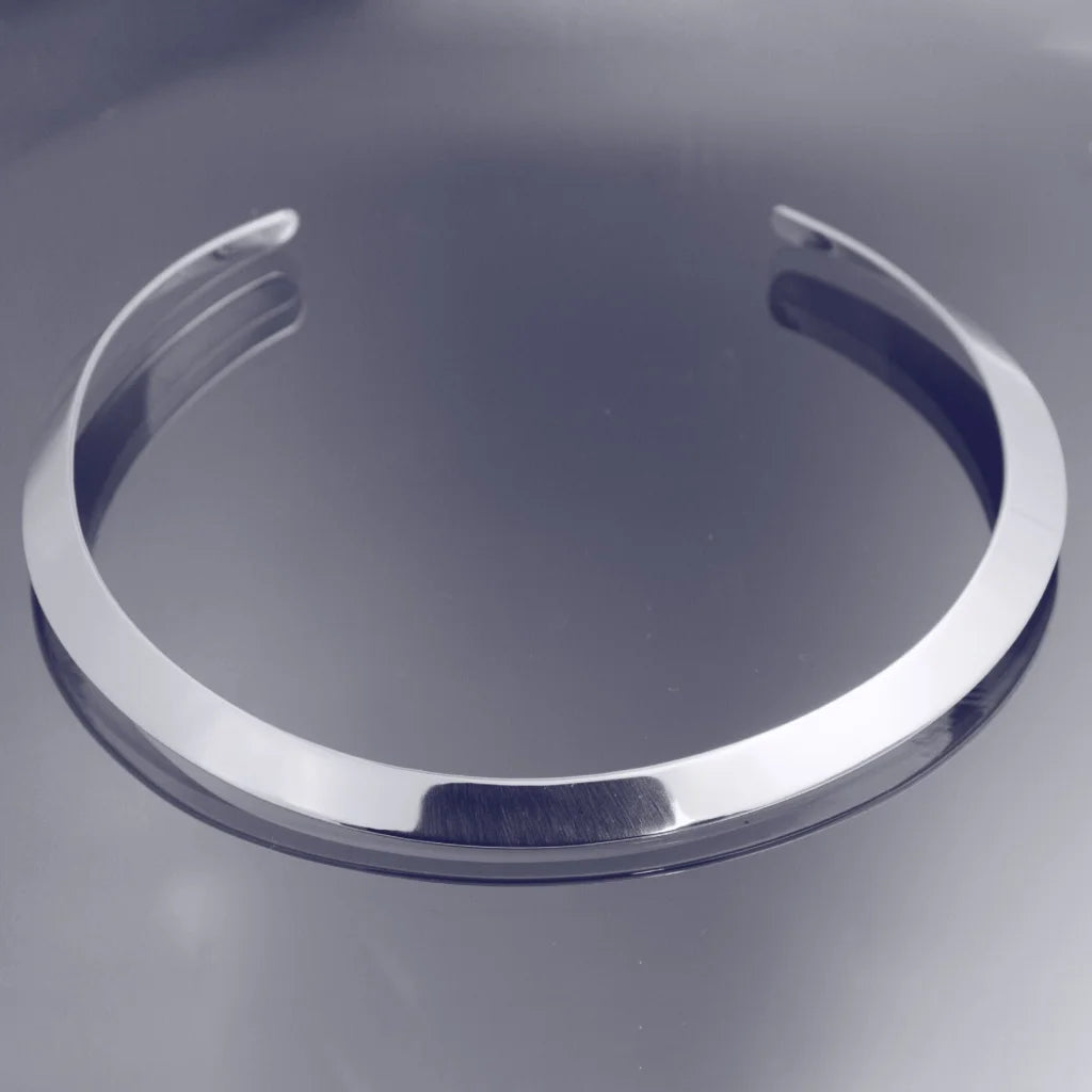 Bend Halsring 1 - Handgjord - Sweden - Sterling Silver 925