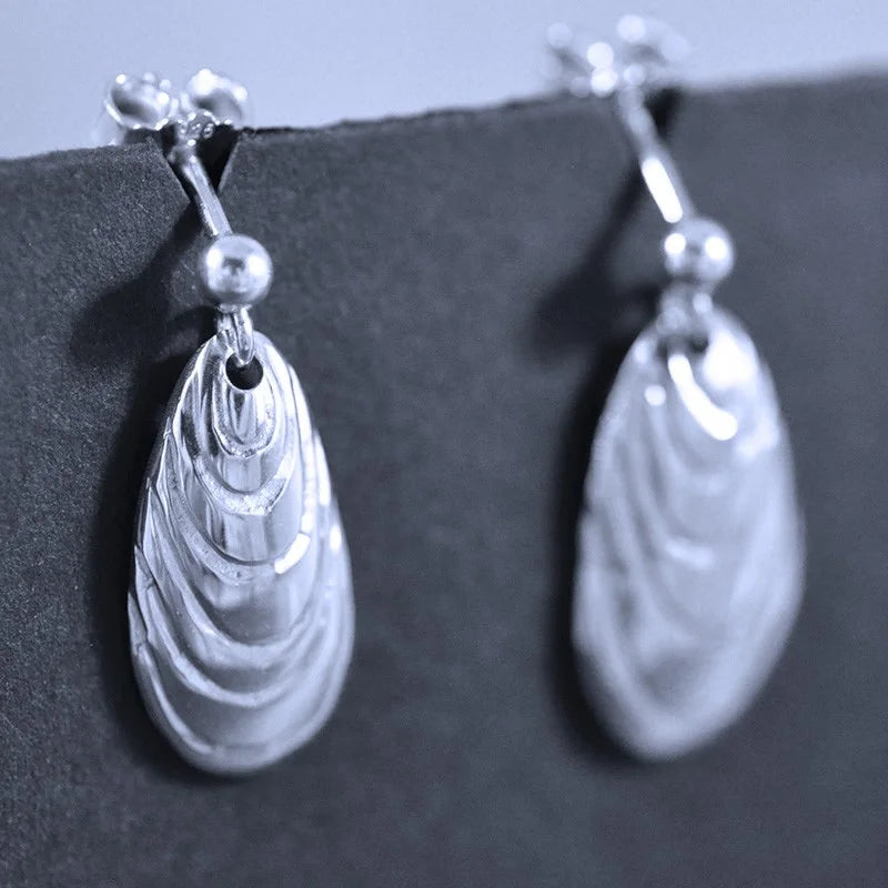 Blåmussla Örhänge 1 - Handgjord - Sweden - Sterling Silver