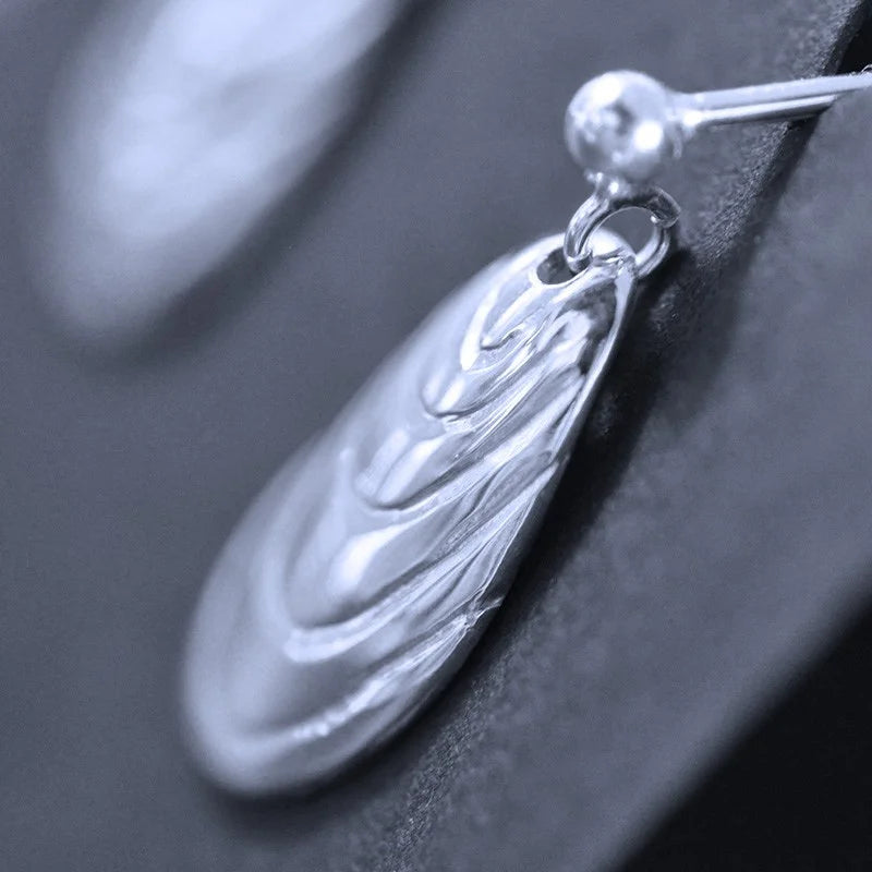 Blåmussla Örhänge 1 - Handgjord - Sweden - Sterling Silver