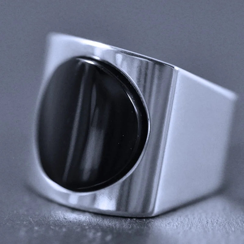 Funky Ring 3 - Onyx - Handgjord - Sweden - Sterling Silver