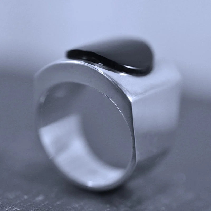 Funky Ring 3 - Onyx - Handgjord - Sweden - Sterling Silver