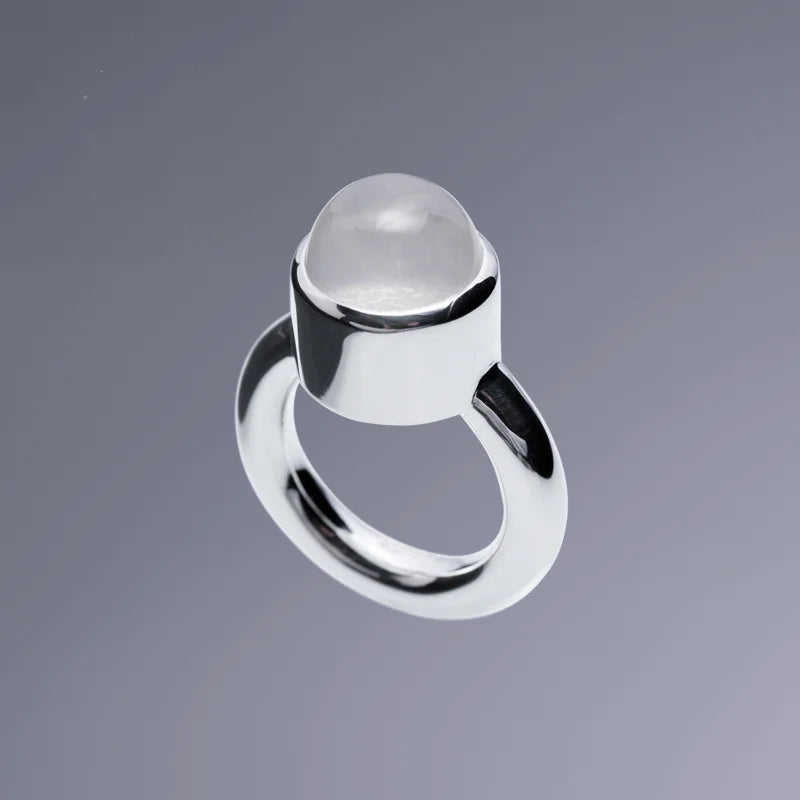 Funky Ring 5 - Månsten - Handgjord - Sweden - Sterling