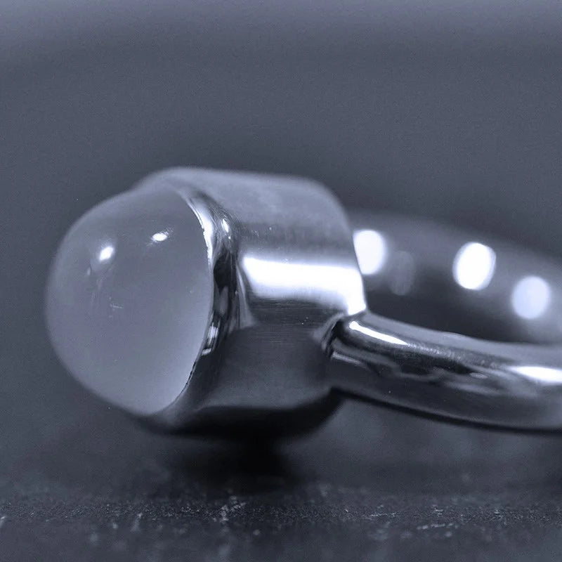 Funky Ring 5 - Månsten - Handgjord - Sweden - Sterling