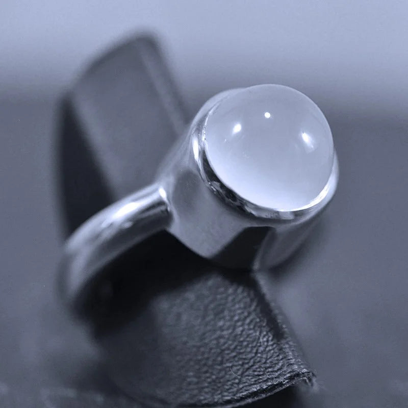Funky Ring 5 - Månsten - Handgjord - Sweden - Sterling