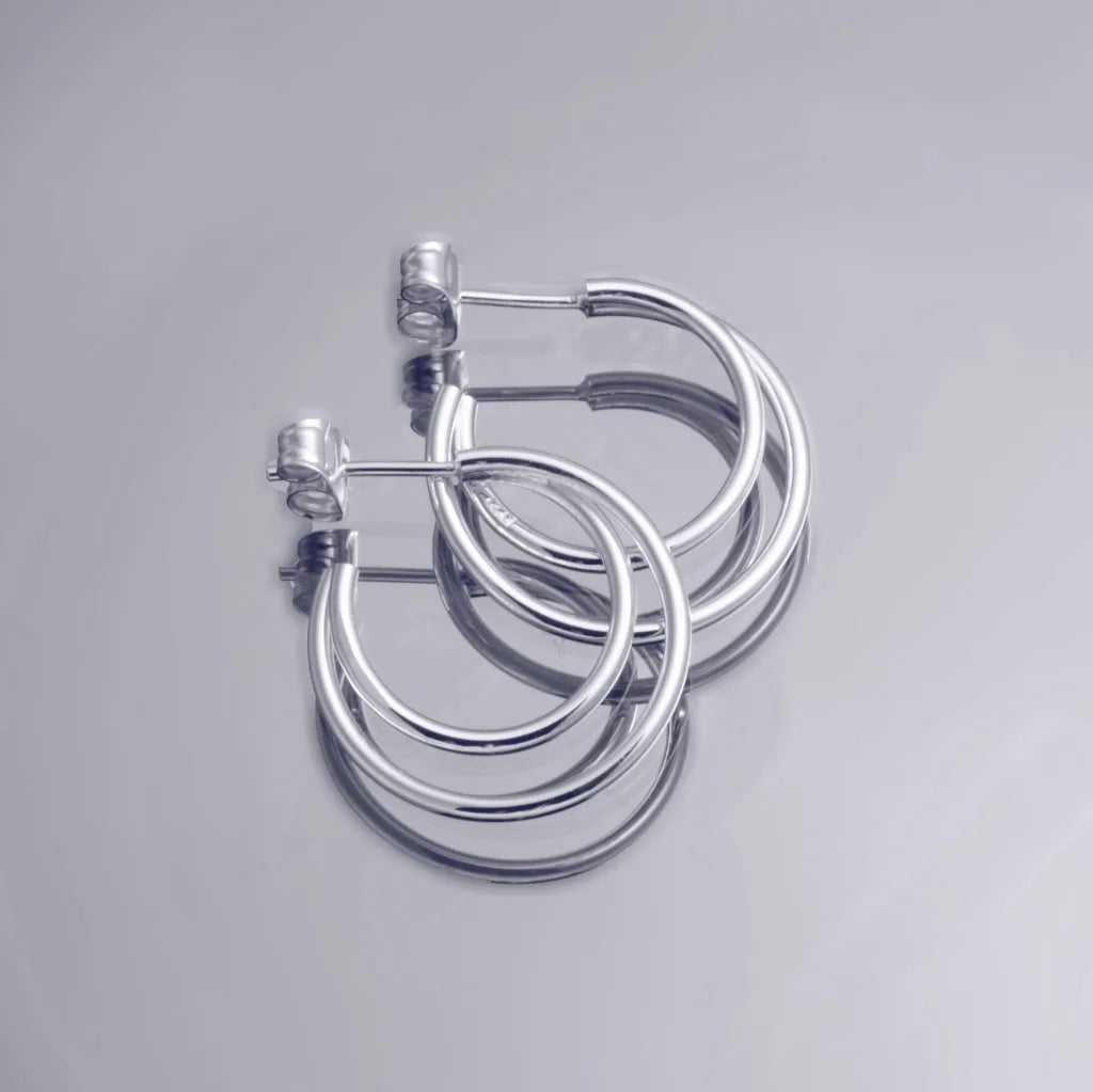 Loop Örhänge 2 - Handgjord - Sweden - Sterling Silver 925