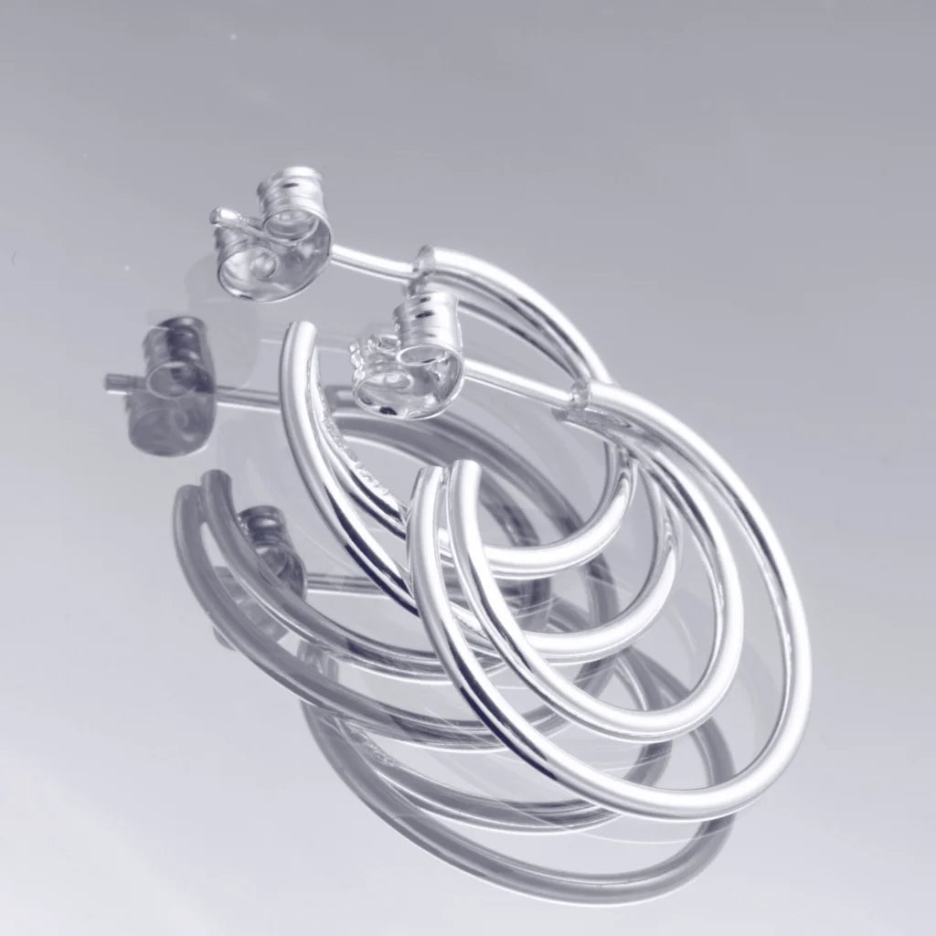 Loop Örhänge 2 - Handgjord - Sweden - Sterling Silver 925