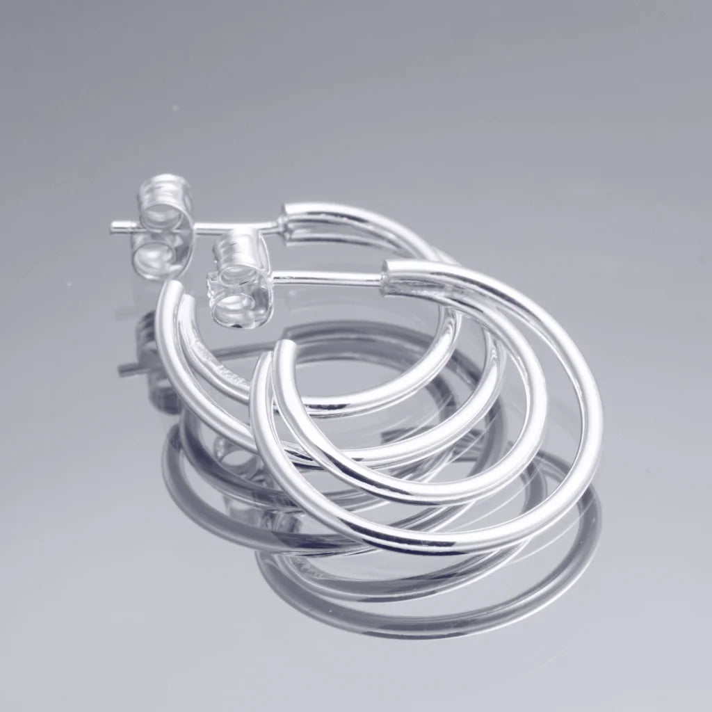 Loop Örhänge 2 - Handgjord - Sweden - Sterling Silver 925