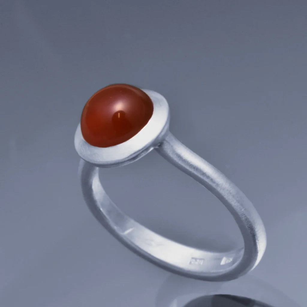 Matt Ring Karneol - Handgjord - Sweden - Sterling Silver 925