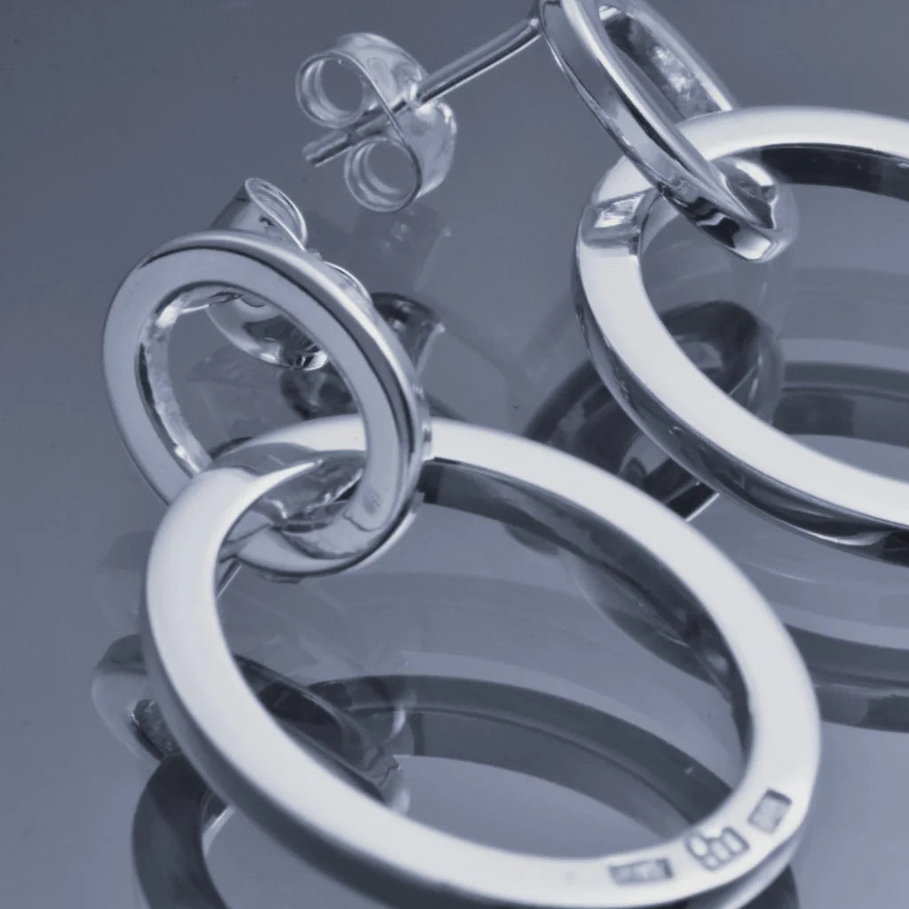 Oval örhänge 1 - Handgjord - Sweden - Sterling Silver 925