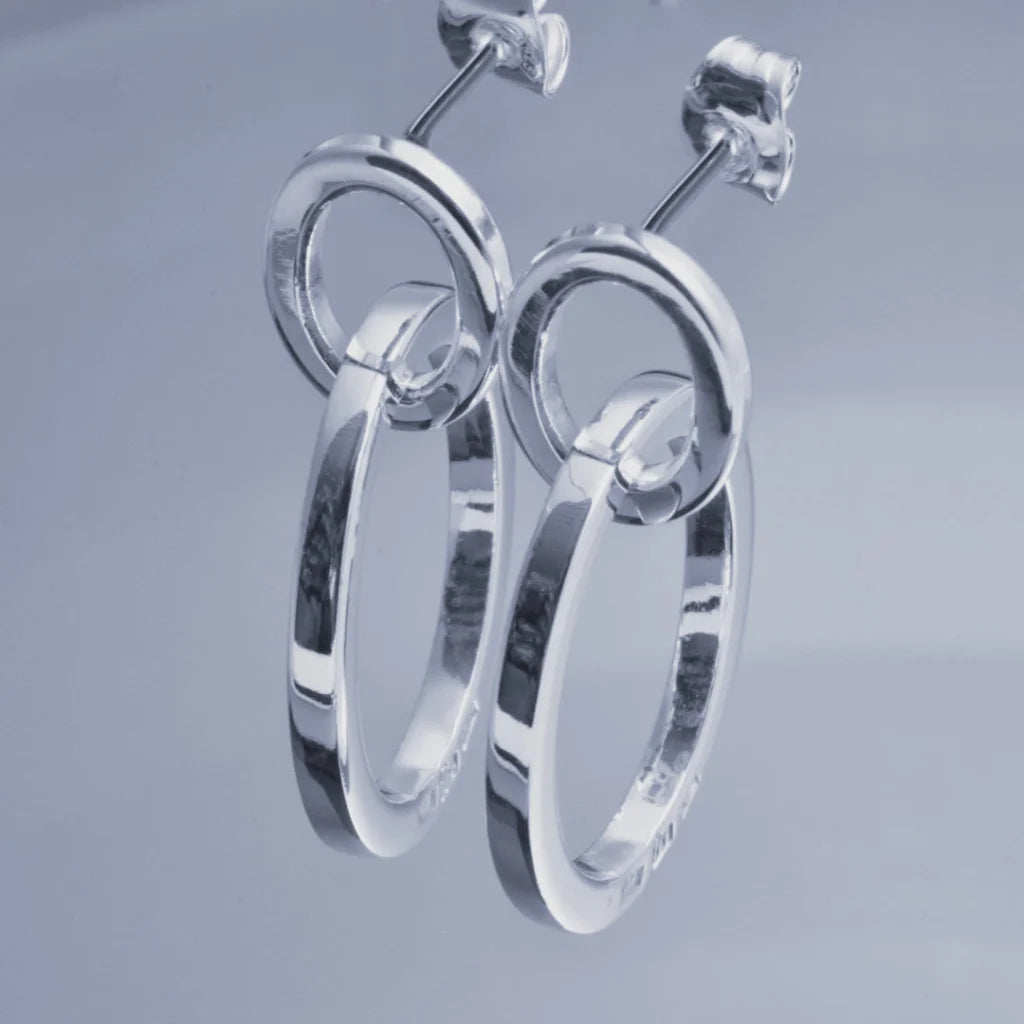 Oval örhänge 1 - Handgjord - Sweden - Sterling Silver 925