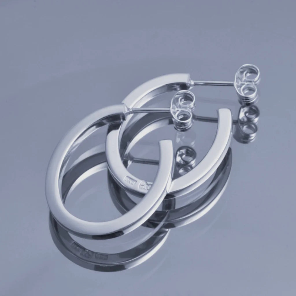 Oval örhänge 2 - Handgjord - Sweden - Sterling Silver 925