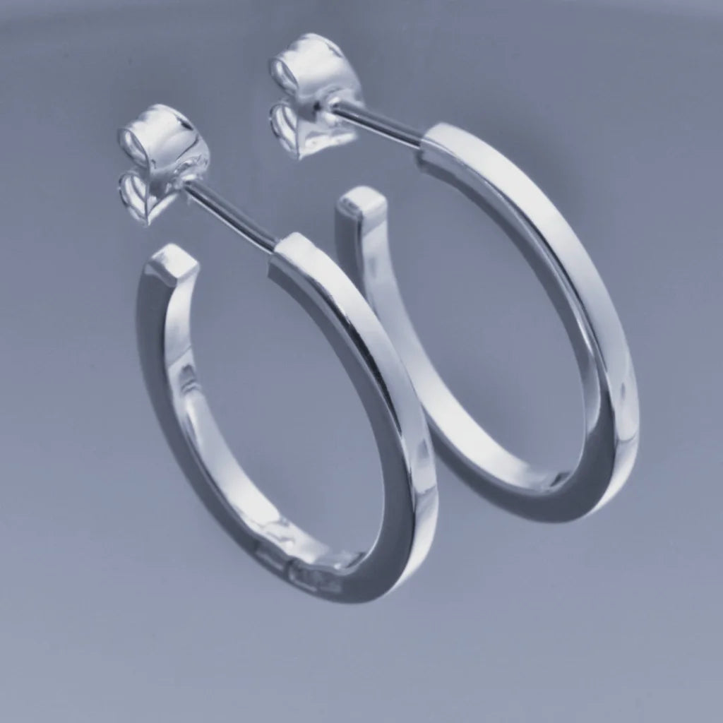 Oval örhänge 2 - Handgjord - Sweden - Sterling Silver 925