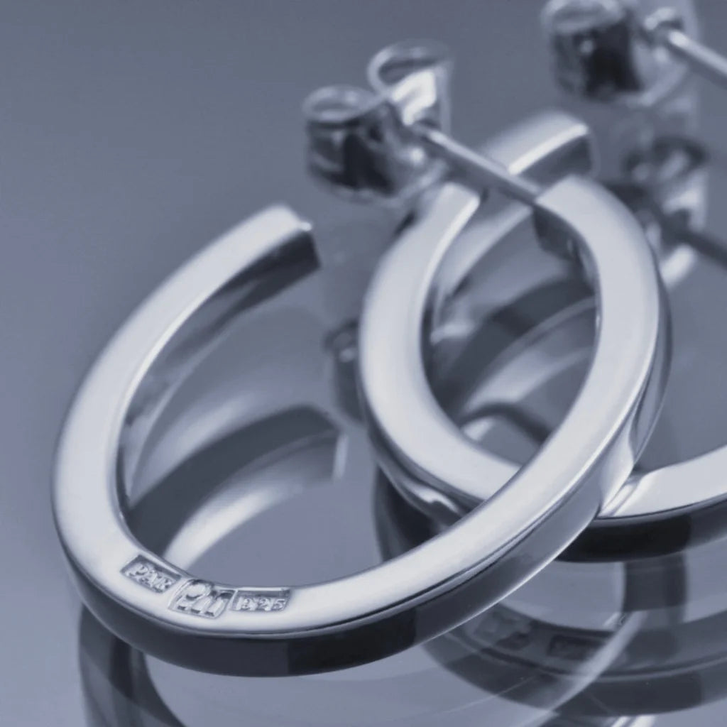 Oval örhänge 2 - Handgjord - Sweden - Sterling Silver 925