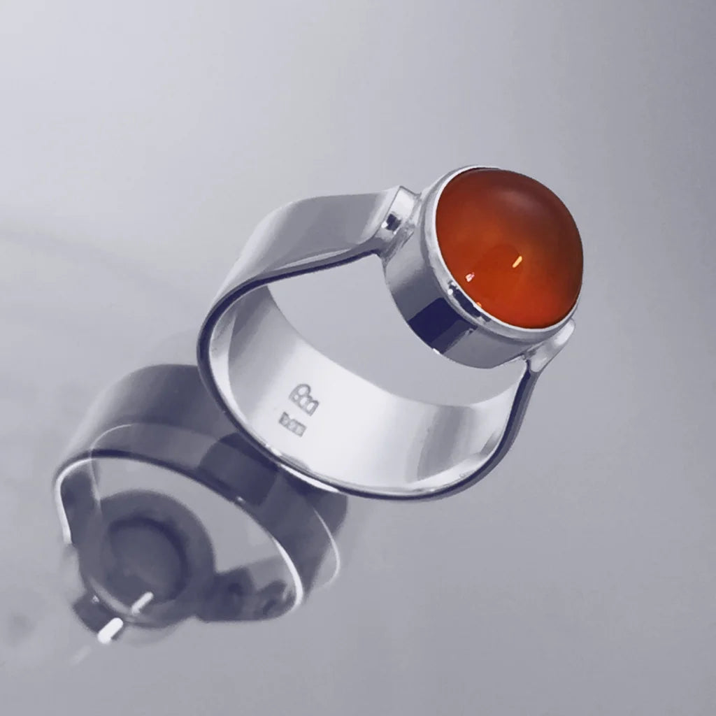 Dot Ring Karneol - Handgjord - Sweden - Sterling Silver 925