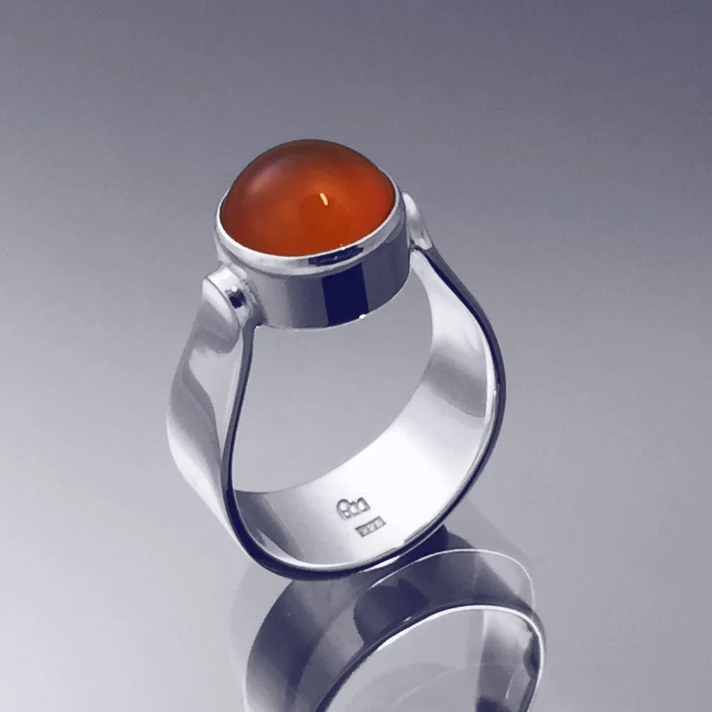 Dot Ring Karneol - Handgjord - Sweden - Sterling Silver 925