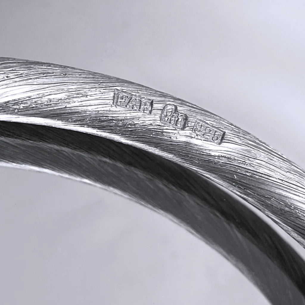 Riven armband oxiderat - Handgjord - Sweden - Sterling