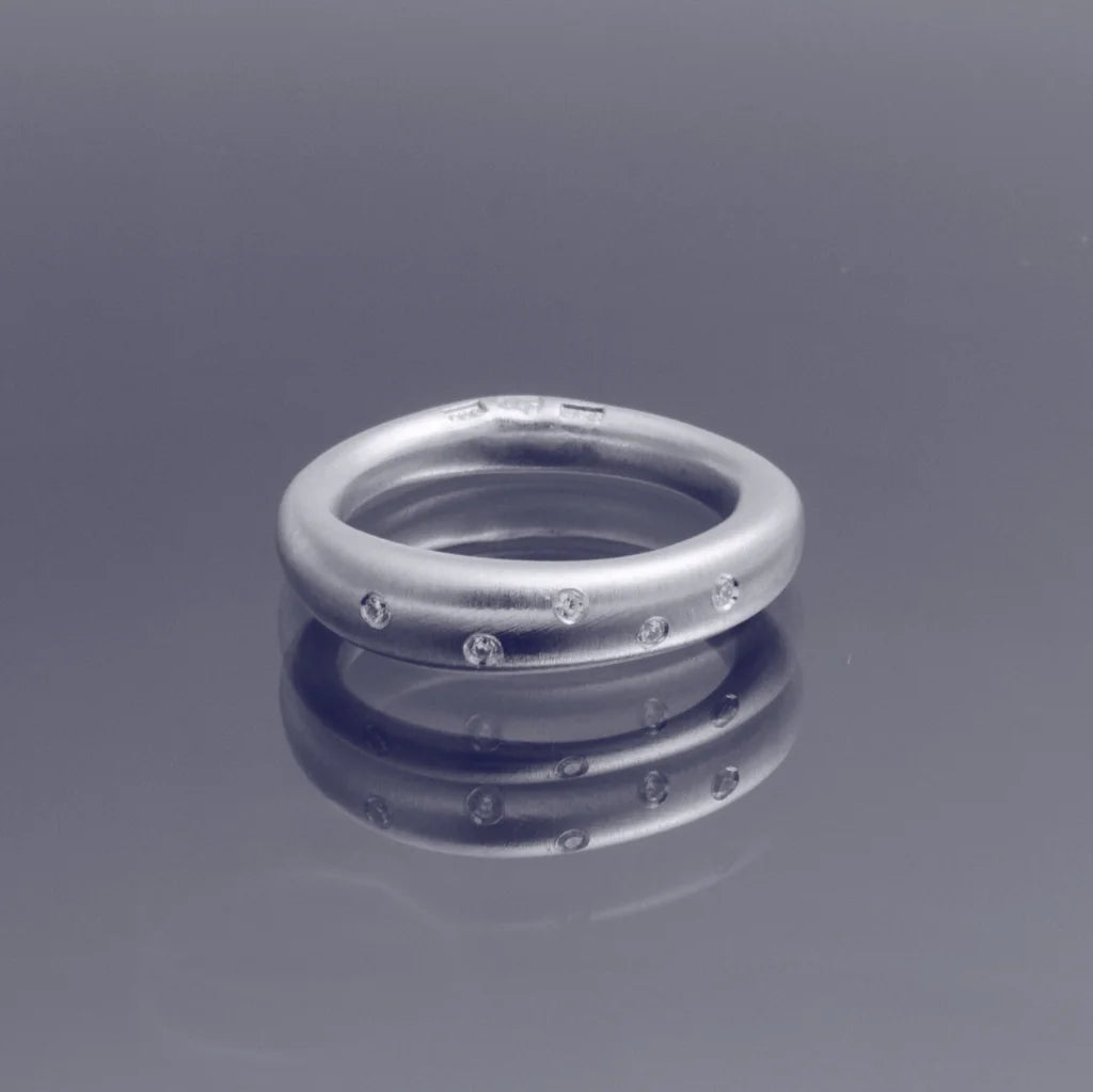 Stone Ring 1 Sparkle Vit guld - Handgjord - Sweden - Guld