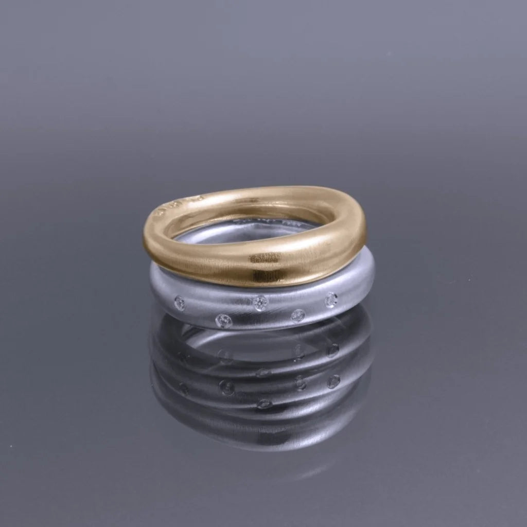 Stone Ring 1 Sparkle Vit guld - Handgjord - Sweden - Guld