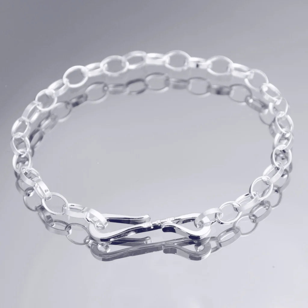Trad Armband 4 i handgjort Sterling silver med bred länk