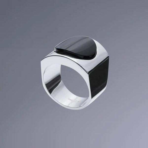 Funky Ring 3 - Onyx - Handgjord - Sweden - Sterling Silver