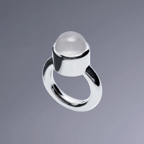 Funky Ring 5 - Månsten - Handgjord - Sweden - Sterling