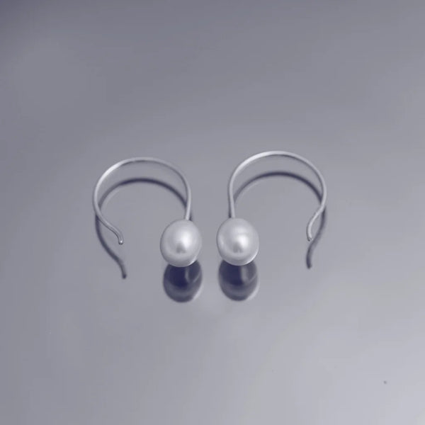 Kul örhängen 2 Pärla - Handgjord - Sweden - Sterling Silver