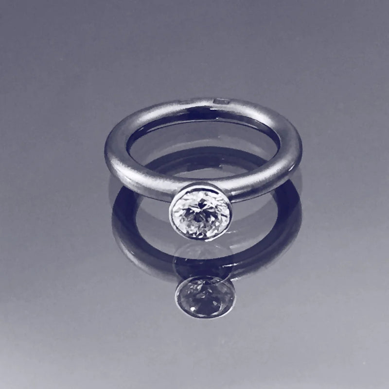 Sot ring Vit - Handgjord - Sweden - Sterling Silver 925 CZ