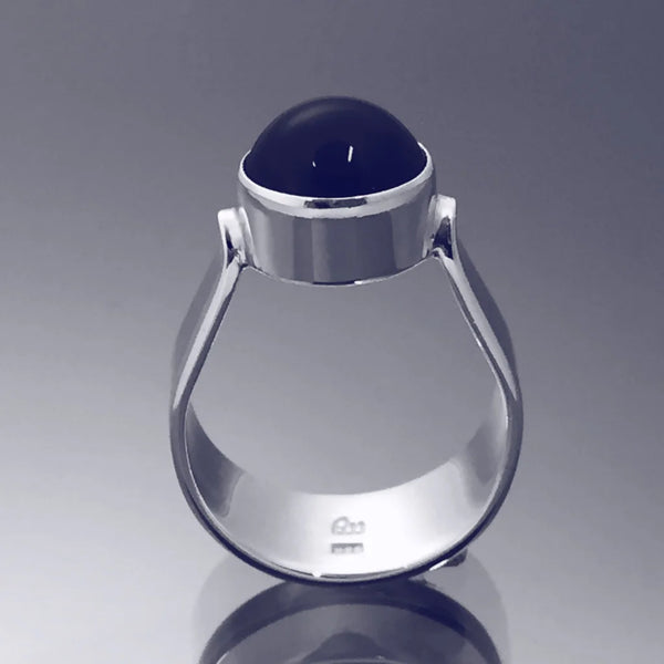 Dot Ring Onyx - Handgjord - Sweden - Sterling Silver 925