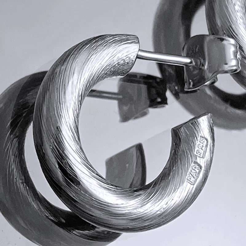 Riven örhänge 1 - Handgjord - Sweden - Sterling Silver 925